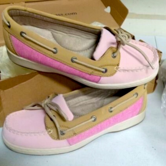GH BASS Tan & Pink Leather Marlin  Boat Shoe NWOT - Picture 1 of 12